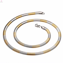 Cadena de serpiente de tres tonos de plata y oro de acero inoxidable 316 para hacer joyas